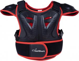 Детский защитный жилет для велосипеда и мотоцикла Seahouse, защита спины, мужская защитная куртка для уличных гонок + 1 случайная бандана (красная, размер M), Red