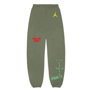 Спортивные брюки Travis Scott Cactus Jack x Jordan Highest Sweatpant 'Olive', оливкого-зеленый