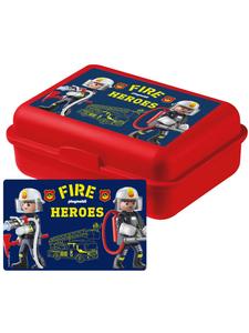 Playmobil Ланчбокс Playmobil с разделителем - пожарная бригада City Action в красном цвете