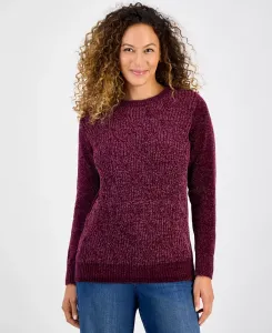 Маленький свитер с вязкой "косичка" из шенилла Style & Co, красный