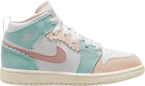 Кроссовки Air Jordan 1 Mid SE PS 'Scalloped Edge', розовый