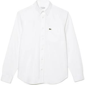 Рубашка с вышитым логотипом на пуговицах LACOSTE, белый