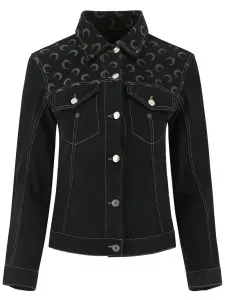 Джинсовая куртка с принтом Marine Serre, черный