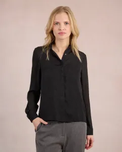 Женская рубашка с длинным рукавом и деталями с оборками Molly Bracken, черный