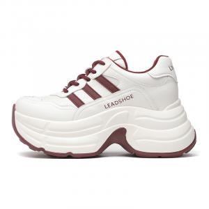 LINGPAO Скользоустойчивые массивные низкие кроссовки женские бежево-красные, цвет Beige Red