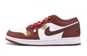 Jordan Баскетбольные кроссовки Air 1 с антискользящим и износостойким покрытием, низкие, винтажные, унисекс, красные
