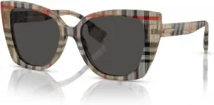 Солнцезащитные очки BURBERRY BE4393 Meryl «кошачий глаз» для женщин + комплект с бесплатным набором очков от дизайнера iWear, Vintage Check / Dark Grey