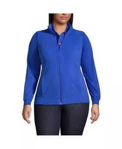 Школьная форма больших размеров Thermacheck 100 Флисовый жилет Lands' End, серый