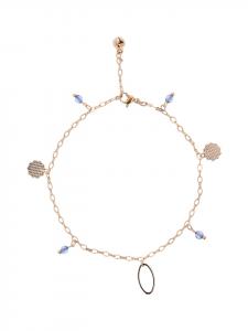 Faina Женский браслет на лодыжку из розового золота и синего цвета