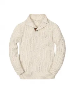 Органический свитер с воротником-стойкой для мальчиков Hope & Henry, белый