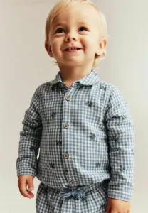 Рубашка в клетку с рисунком Newbie, Blue