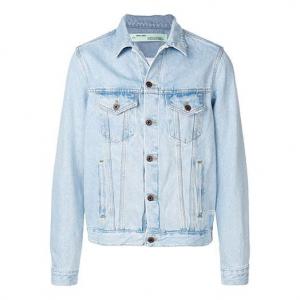 Куртка Off-White Logo Printing Denim Jacket Light Blue, кремовый