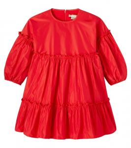 Многослойное платье из тафты Stella McCartney Kids, Red