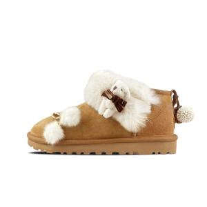 Женские короткие зимние сапоги из овчины UGG, коричневый