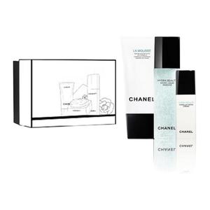 CHANEL Набор для ухода за кожей Camellia Cleanser+Toner увлажняющий и освежающий, увлажняющий очищающий комплект из трех предметов