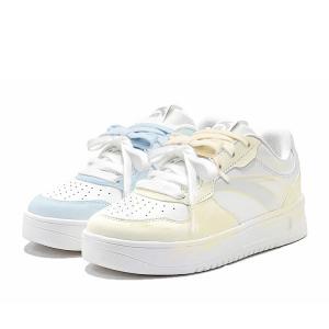 Женские низкие скейтбордистские кроссовки с противоскользящим и износостойким покрытием Anta, желтый синий mismatched