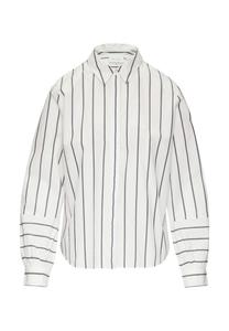 Блузка на пуговицах MIT NAHTDETAIL AM ÄRMEL comma casual identity, темно-синий