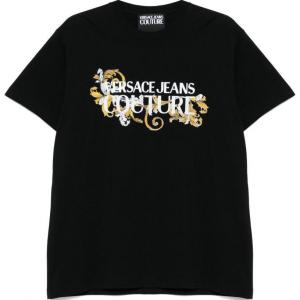 Футболка с логотипом VERSACE JEANS COUTURE, черный