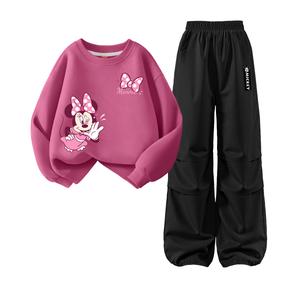 Детская повседневная спортивная одежда Disney, красный/черный