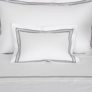 Декоративная наволочка Frette Triplo Bourdon Boudoir, 30x40, белый/серый