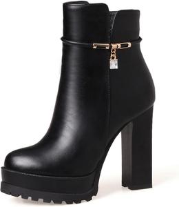 Женские классические ботильоны на платформе Scaoruki, 100 Black