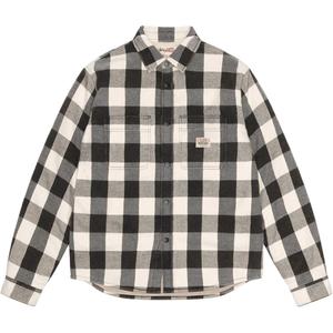 Рубашка в клетку баффало с подкладкой из шерпы Stussy, белый