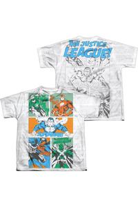 Футболка с коротким рукавом для подростков с принтом "Лига справедливости Америки" (печать спереди и сзади) Gildan, белый