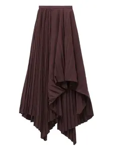 Асимметричная юбка со складками Alexander McQueen, коричневый