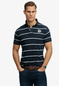Винтажная полосатая рубашка поло Superdry & Co, Navy Stripe