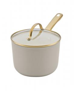 Кованая индукционная керамическая антипригарная кастрюля объемом 3 кварты Farberware, светло-бежевый