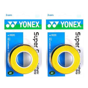 Лента для рукоятки бадминтонной ракетки из полиуретана PU унисекс YONEX, желтый (2-Pack)