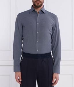 Рубашка Boss P-hank Slim Fit с мелким принтом, синий