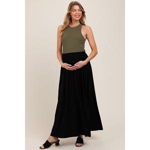 Полосатое бесшовное платье-макси для беременных Pinkblush