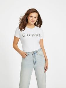 Футболка с логотипом Pepper Rhinestone Guess Factory, цвет Pure White