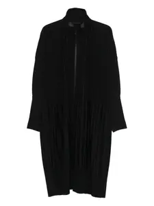 Плиссированное пальто на молнии Homme Plissé Issey Miyake, черный