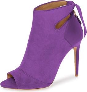 Женские ботильоны на высоком каблуке YDN, модные, с открытым носком, вырезами, бантиком, на шпильке, размеры 4-16 US, Purple