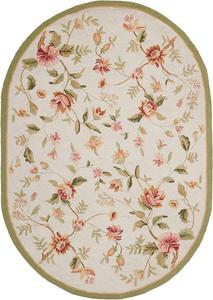 Ковер SAFAVIEH, 138 x 199 см, Chelsea Collection, овальный, Ivory, ручной работы в стиле French Country из шерсти, идеален для помещений с высокой проходимостью в гостиной, спальне (HK263A)