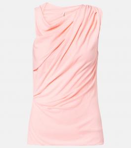 Асимметричный топ из хлопкового джерси Entire Studios, Dovepink