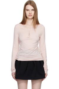 Рубашка-Поло с длинным рукавом и крючком Open Yy, розовый