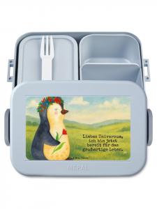 Mr. & Mrs. Panda Контейнер для еды с изображением пингвина и цветка, выполненный в пастельно-голубых тонах