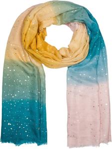 Шарф styleBREAKER, цвет petrol/curry/beige