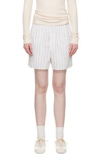 Белые хлопковые эластичные шорты AMI Paris
