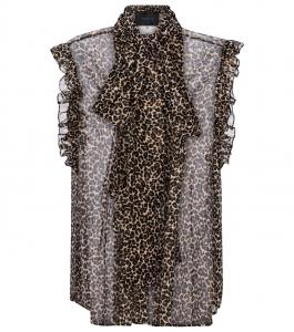 Топ Justina из шифона с леопардовым принтом Costarellos, Leopard