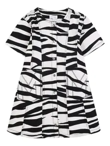 Платье-рубашка с зебровым принтом Marc Jacobs Kids, черный