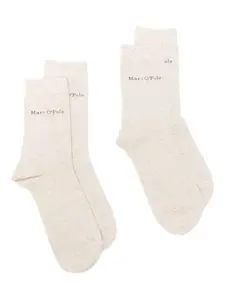 Носки с интарсией логотипа (набор из двух пар) Marc O'Polo, нейтральный