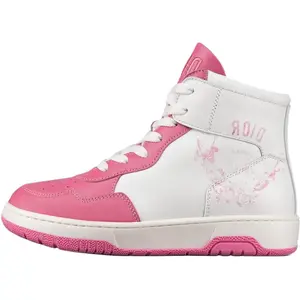 DIOR Высокие детские скейтбординг кроссовки pink white kids'