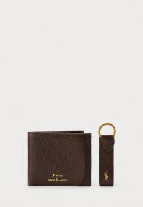 Кошелек Polo Ralph Lauren 3-IN-1 LEATHER WALLET & KEY FOB GIFT SET, Dark Brown
