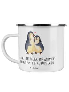 Эмалированная кружка на 25-ю годовщину свадьбы, серебряную годовщину свадьбы... прозрачная Mr. & Mrs. Panda