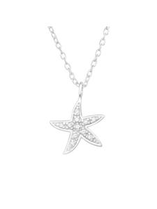 Alexander York Колье с подвеской в виде морской звезды из серебра 925 пробы, комплект из двух частей из серебра