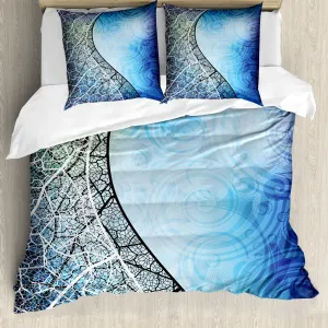 Пододеяльник ABAKUHAUS с абстрактным рисунком, Psychedelic Industries, с защитой от клещей, подходит для аллергиков с наволочками, 200 x 200 см - 80 x 80 см, сине-черный Abakuhaus